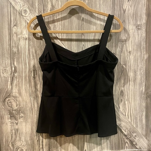 NWOT CAbi 8 Sexy bustier structured ponte knit peplum w/ zip & seaming top. - Picture 2 of 6